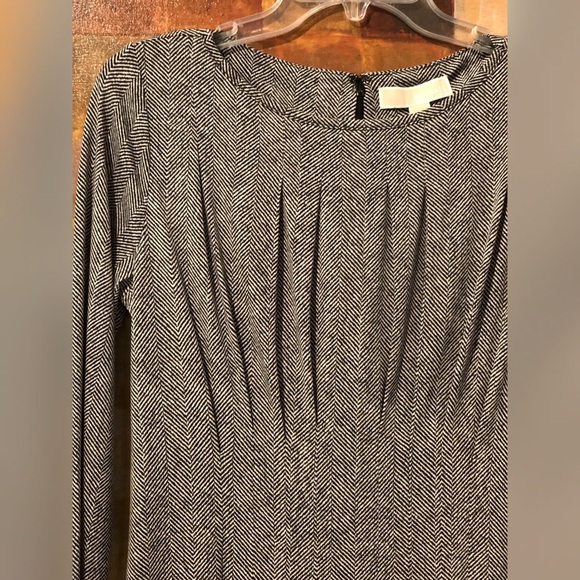 MICHAEL KORS LS Black & White Chevron Dress M NWT - Picture 7 of 8